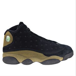 Air Jordan 13 Retro Shoes Black-Gym Red-Light Olive 6 youth/7.5 women
